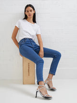 French Connection Soft Stretch Denim High Rise Skinny Jeans-Mid Wash-74QZQ