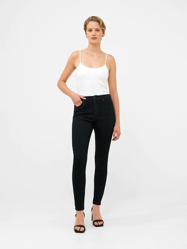 French Connection Soft Stretch Denim High Rise Skinny Jeans-Black-74QZP