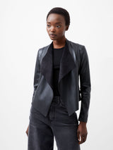 french connection stephanie waterfall pu jacket black evalucia boutique perth scotland