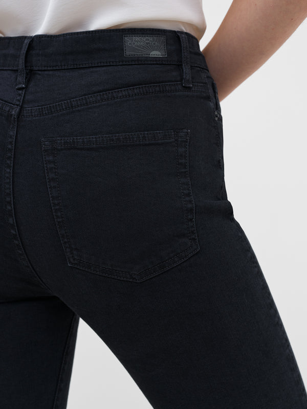 French Connection Stretch Denim Cigarette Fit High Waisted Jeans-Black-74QZE