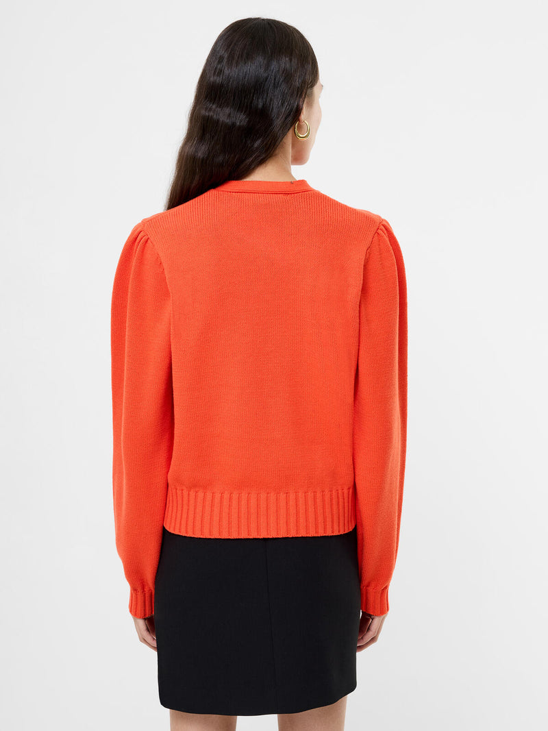 French Connection Varli Tie Neck Cardigan in Flame Orange - 78ZCW