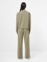 French Connection Wren Long Sleeved Zip Through Bomber in Washed Khaki - 75DZR