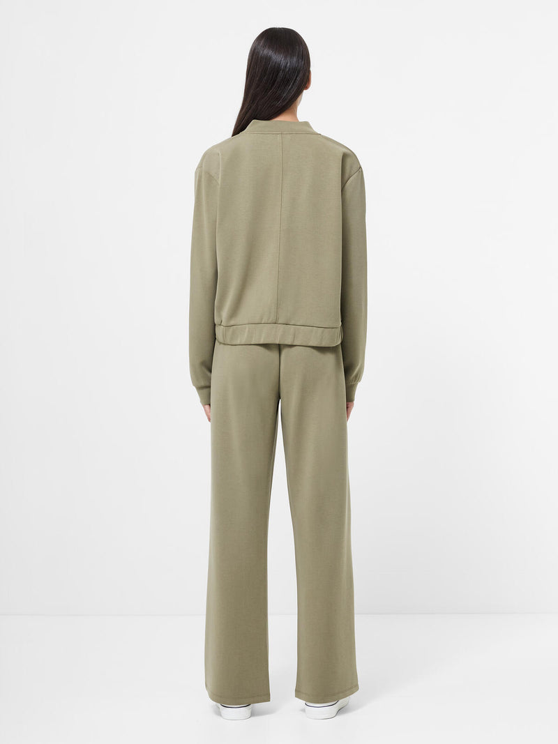 French Connection Wren Long Sleeved Zip Through Bomber in Washed Khaki - 75DZR