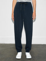 French Connection Wren Side Trim Tie Waist Trousers in Navy Black - 74RZL