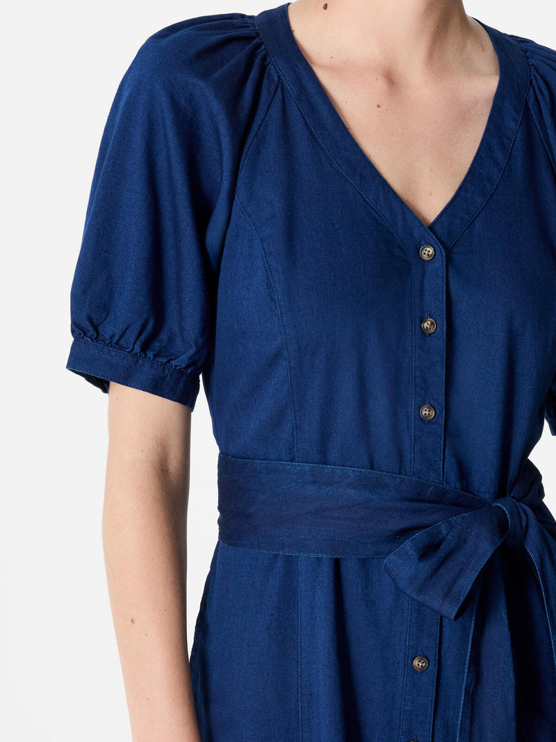 French Connection Zaves Chambray Short Sleeve Dress in Chambray Blue - 71ZCQk