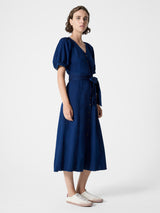 French Connection Zaves Chambray Short Sleeve Dress in Chambray Blue - 71ZCQk