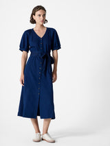 French Connection Zaves Chambray Short Sleeve Dress in Chambray Blue - 71ZCQk