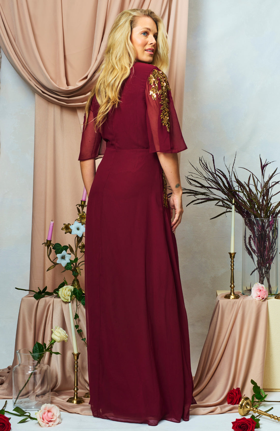 Hope & Ivy The Gretal Deep Burgundy