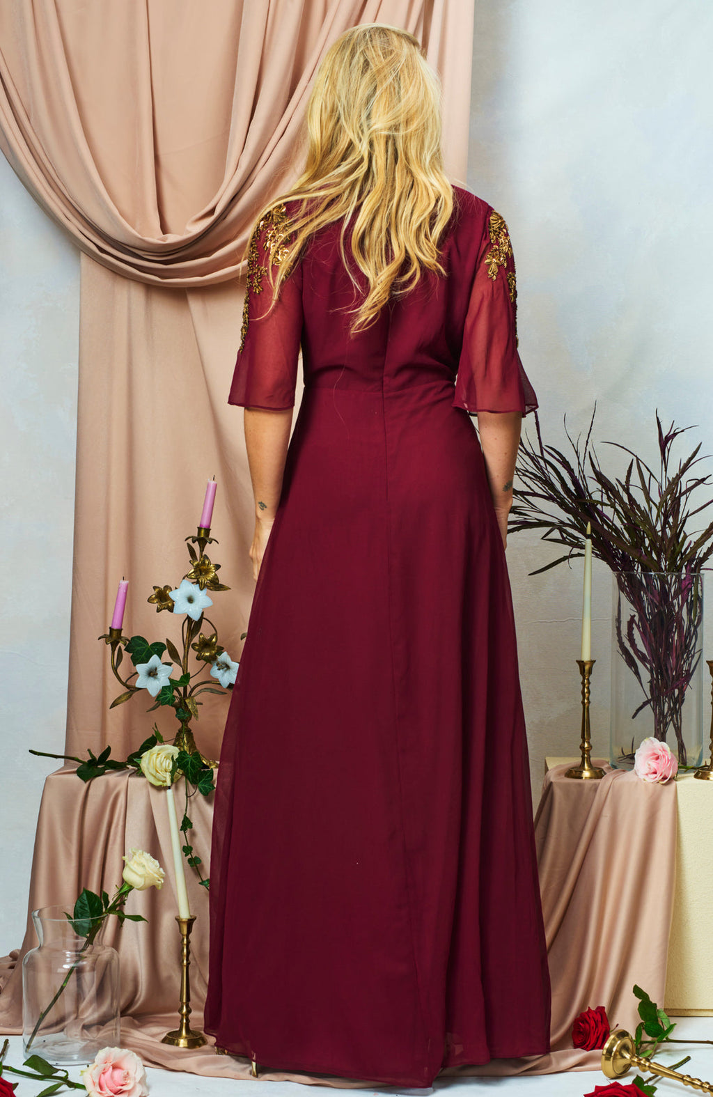 Hope & Ivy The Gretal Deep Burgundy