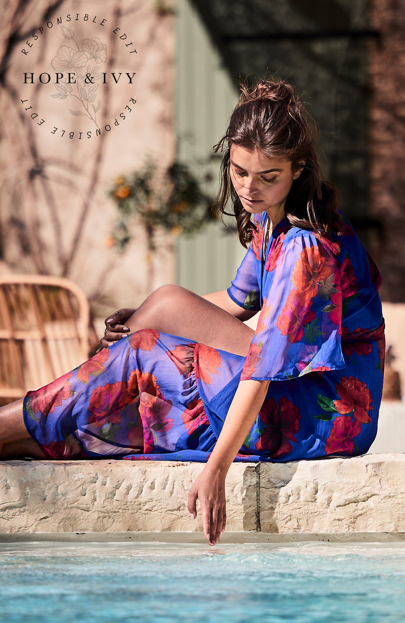 Hope And Ivy Nour Maxi Wrap Dress