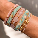 IBU Jewels Lulu Heart Stone Bracelet-Rose Quart-CY01