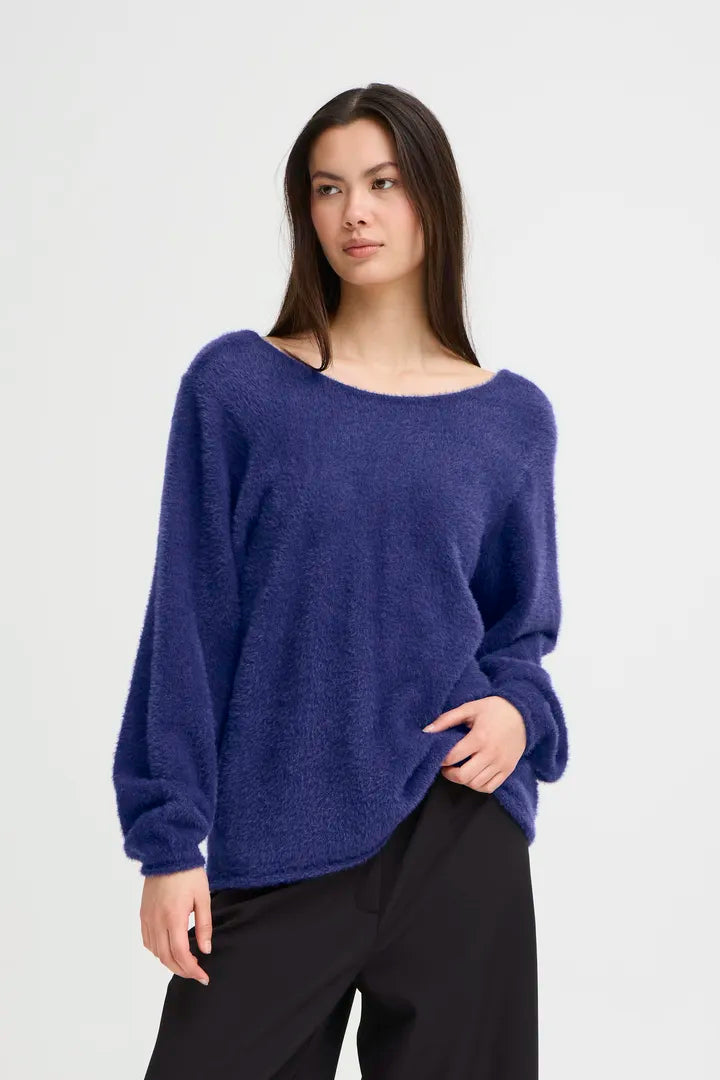 ICHI Bergie Jumper in Patriot Blue - 20124185