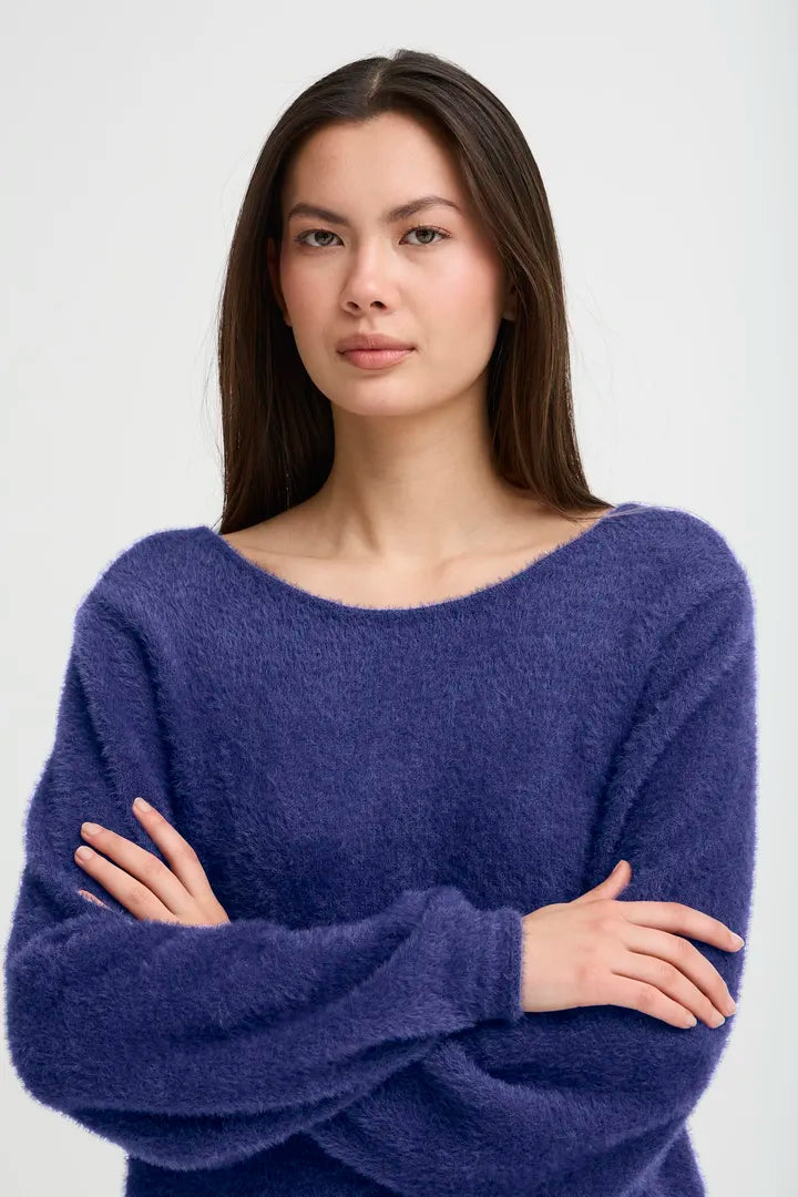 ICHI Bergie Jumper in Patriot Blue - 20124185