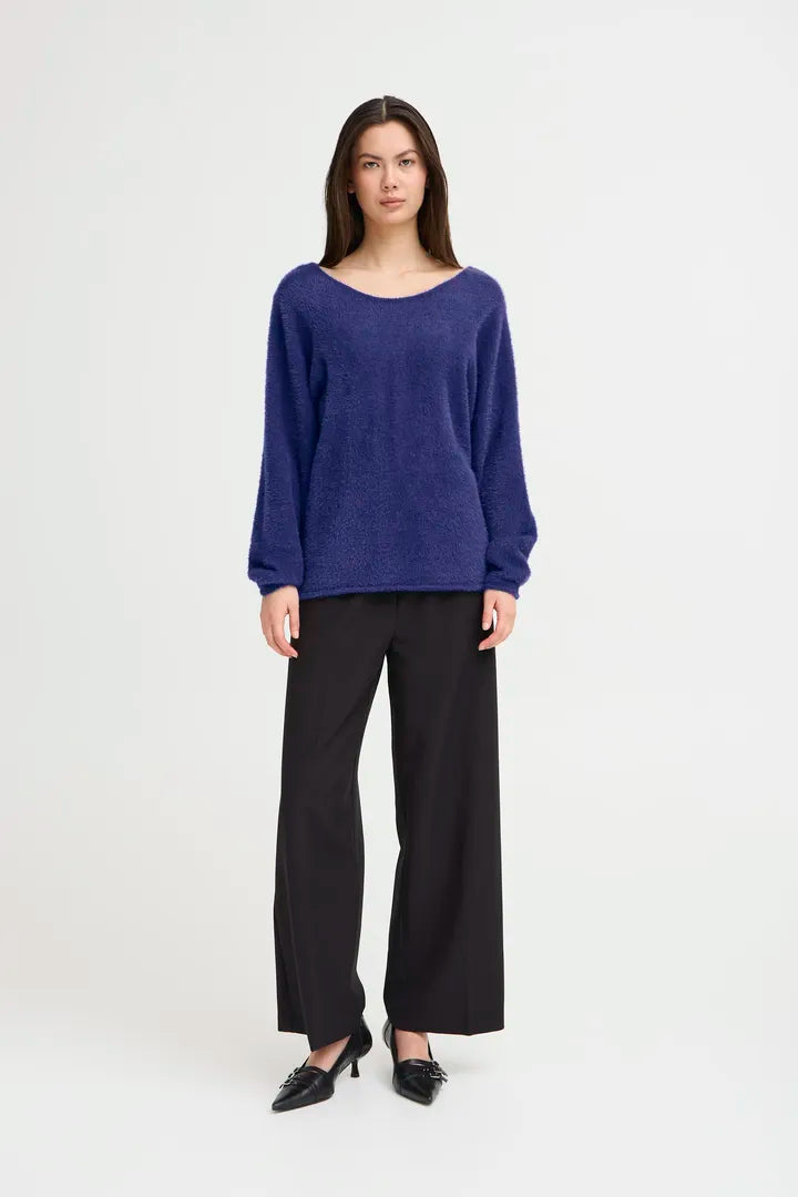 Ichi Bergie Jumper, Patriot Blue, Knitted Jumper, EvaLucia Boutique, Perth