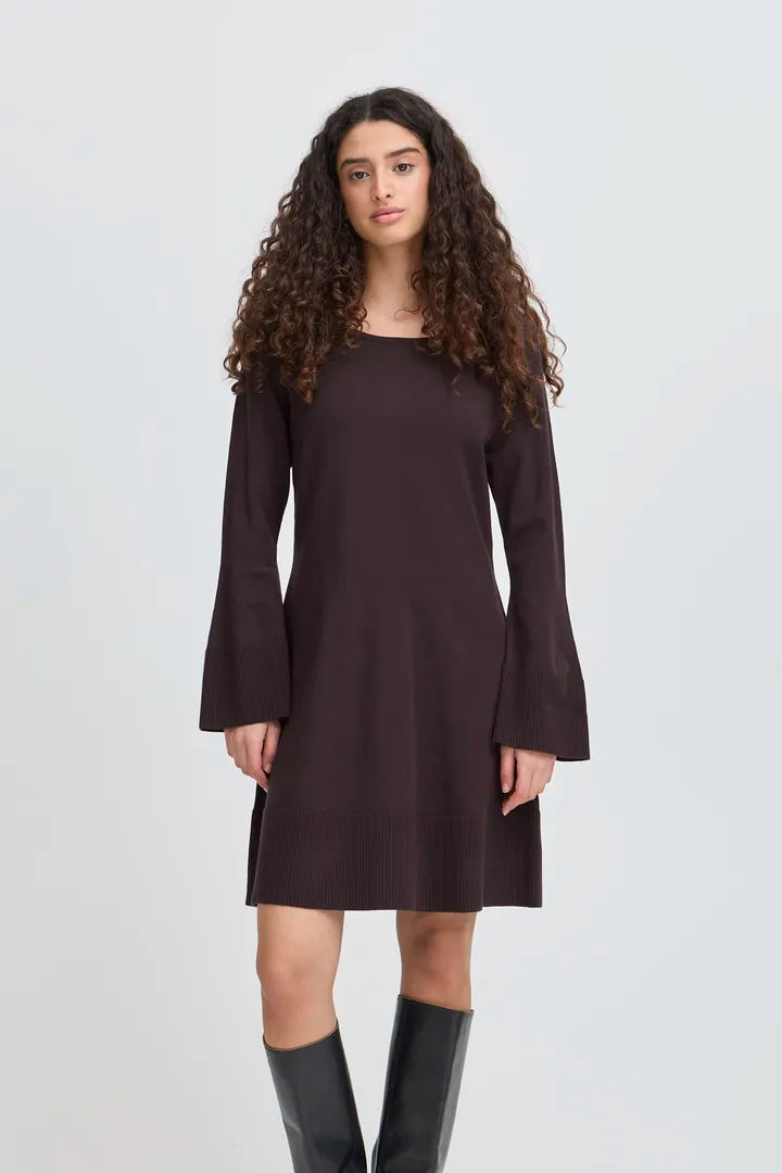 Ichi Boston Dress, Black, Long Sleeved, EvaLucia Boutique, Perth, Scotland