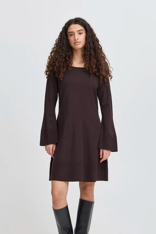 Ichi Boston Dress, Black, Long Sleeved, EvaLucia Boutique, Perth, Scotland