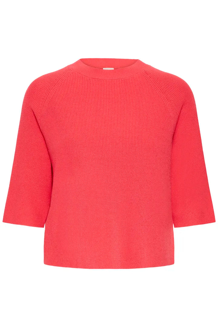 ICHI Boston Mid Sleeve Pullover in Teaberry - 20121036