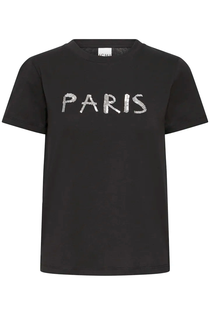 Ichi Camino T-Shirt, Short Sleeved, Black, EvaLucia Boutique, Perth, Scotland