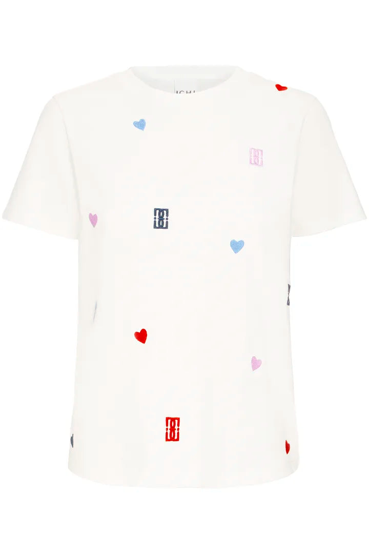 ICHI Camino T-Shirt in Cloud Dancer - 20125101