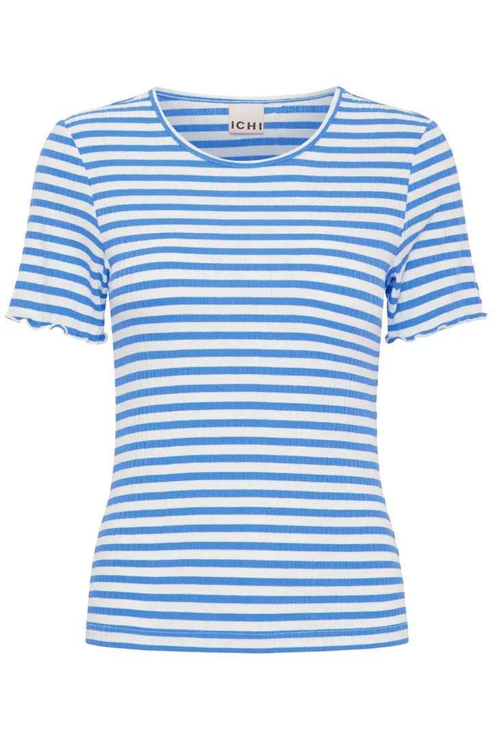 ICHI Cella Short Sleeved T-Shirt in Nebulas Blue - 20122818