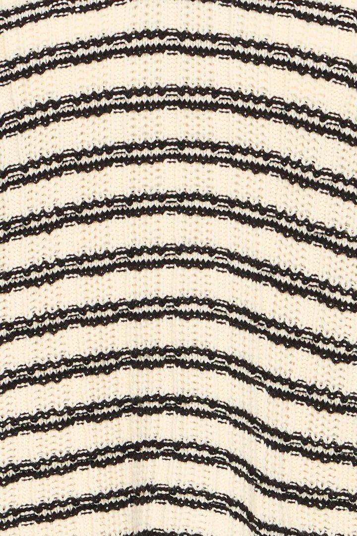 ICHI Chany Pullover in Birch with Black Stripes - 20125166