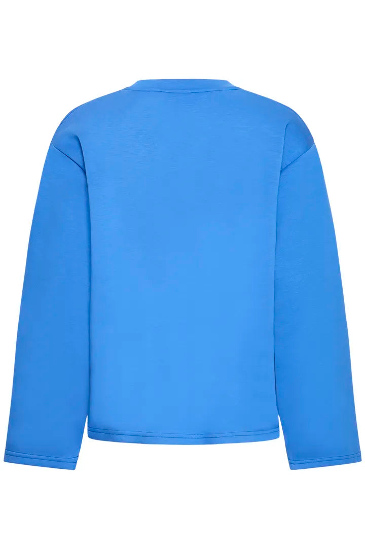 ICHI Cozy Long Sleeve Top in Nebulas Blue - 20125119