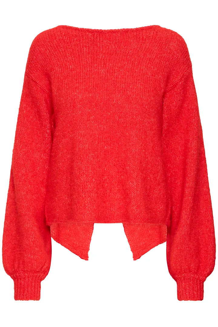 ICHI Dabria Cardigan in Racing Red - 20124677
