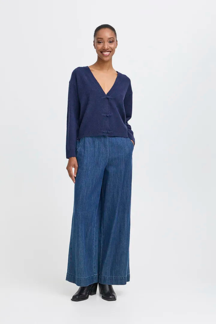 ICHI Dasila Cardigan in Patriot Blue - 20124215