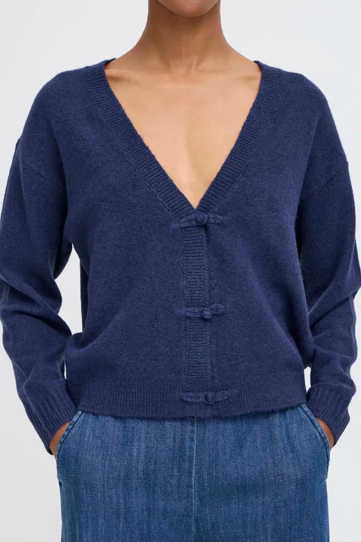 ICHI Dasila Cardigan in Patriot Blue - 20124215