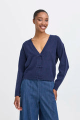 ICHI Dasila Cardigan in Patriot Blue - 20124215