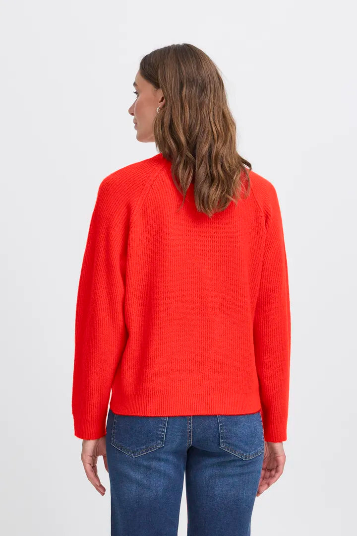 ICHI Dasila Pullover in Fiery Red - 20124211