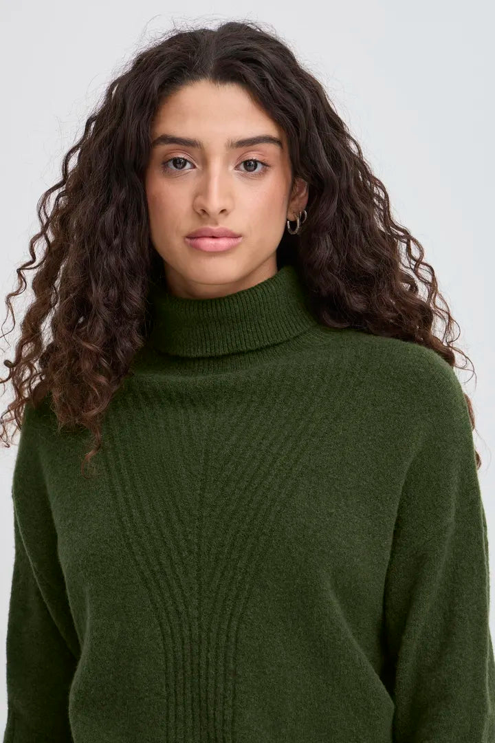 ICHI Dasila Jumper in Rifle Green - 20124213