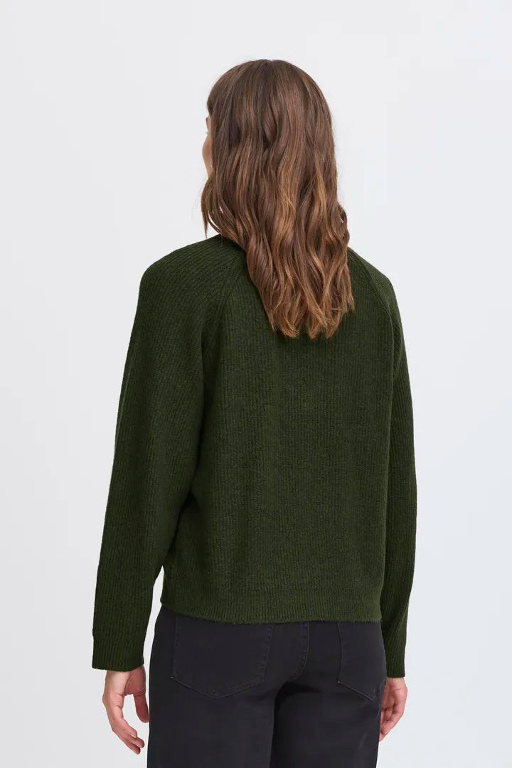 ICHI Dasila Pullover in Rifle Green - 20124211