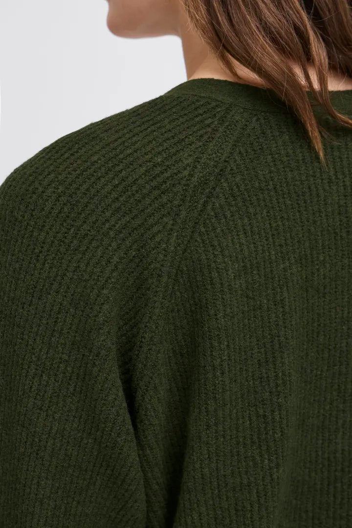 ICHI Dasila Pullover in Rifle Green - 20124211