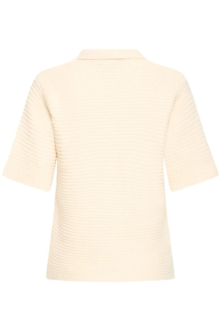 ICHI Demue Short Sleeve Cardigan in Birch - 20125080