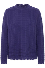 ICHI Dillion Long Sleeve Pullover in Patriot Blue - 20124071