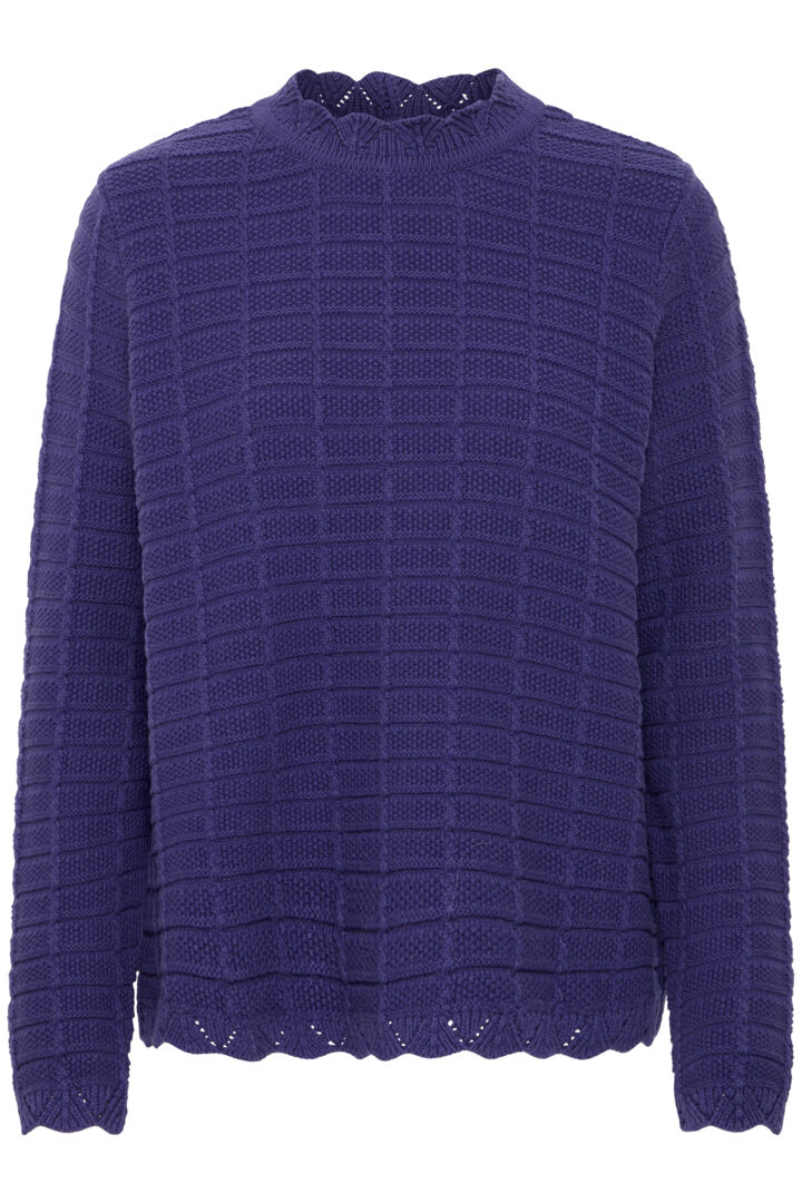 ICHI Dillion Long Sleeve Pullover in Patriot Blue - 20124071