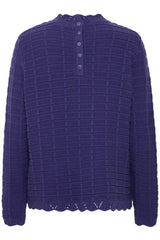 ICHI Dillion Long Sleeve Pullover in Patriot Blue - 20124071