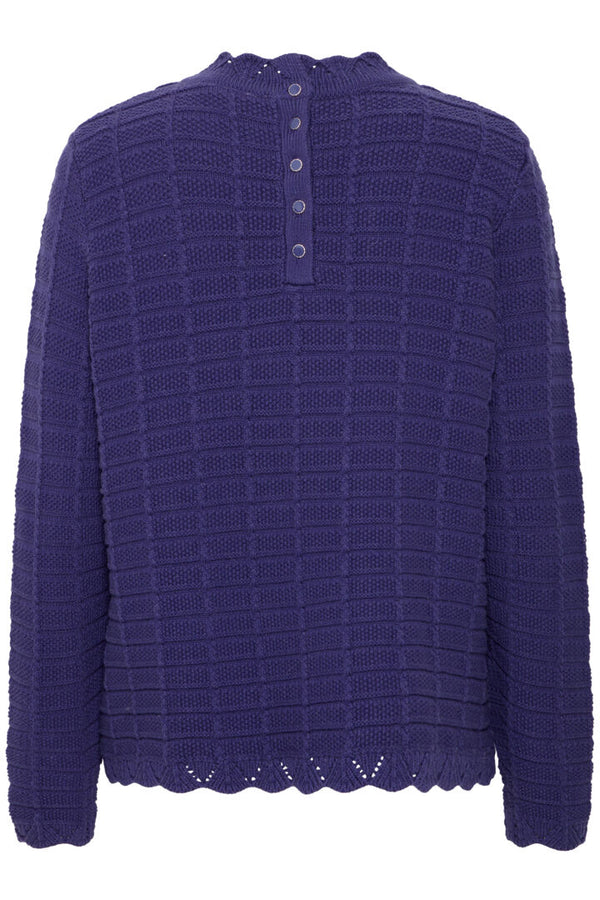 ICHI Dillion Long Sleeve Pullover in Patriot Blue - 20124071