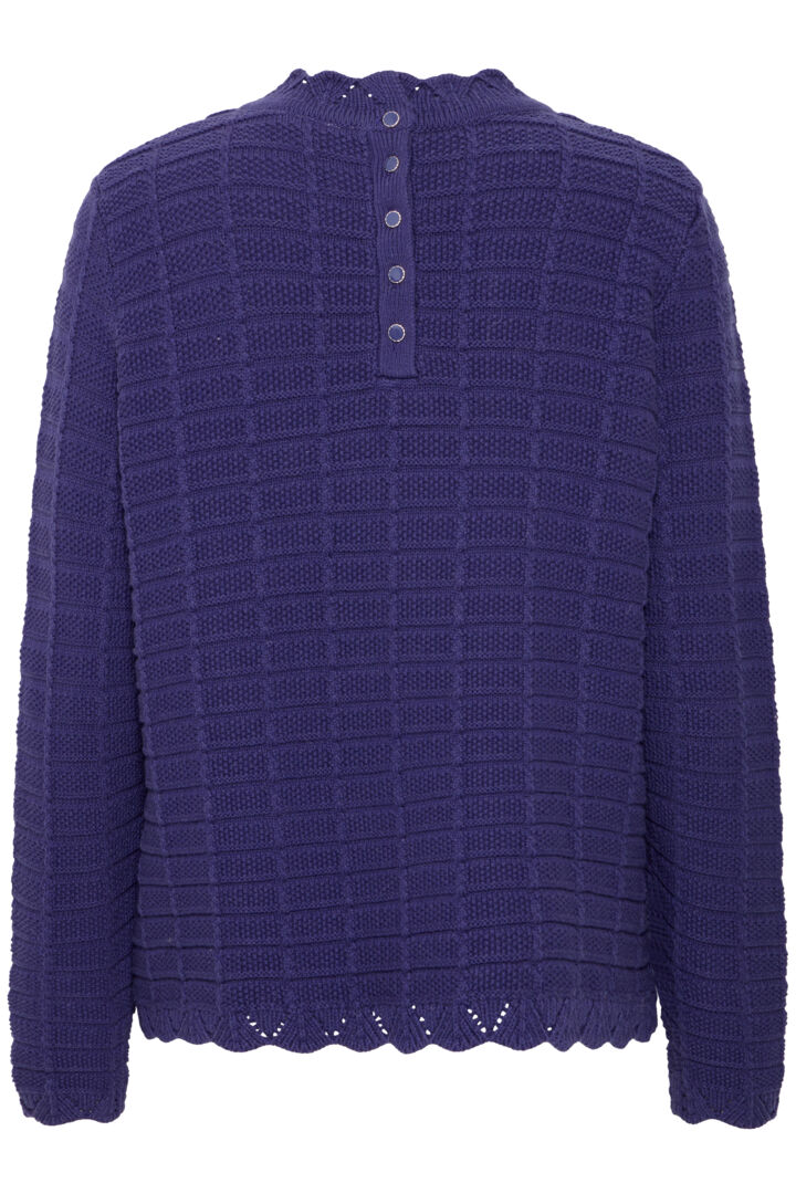 ICHI Dillion Long Sleeve Pullover in Patriot Blue - 20124071