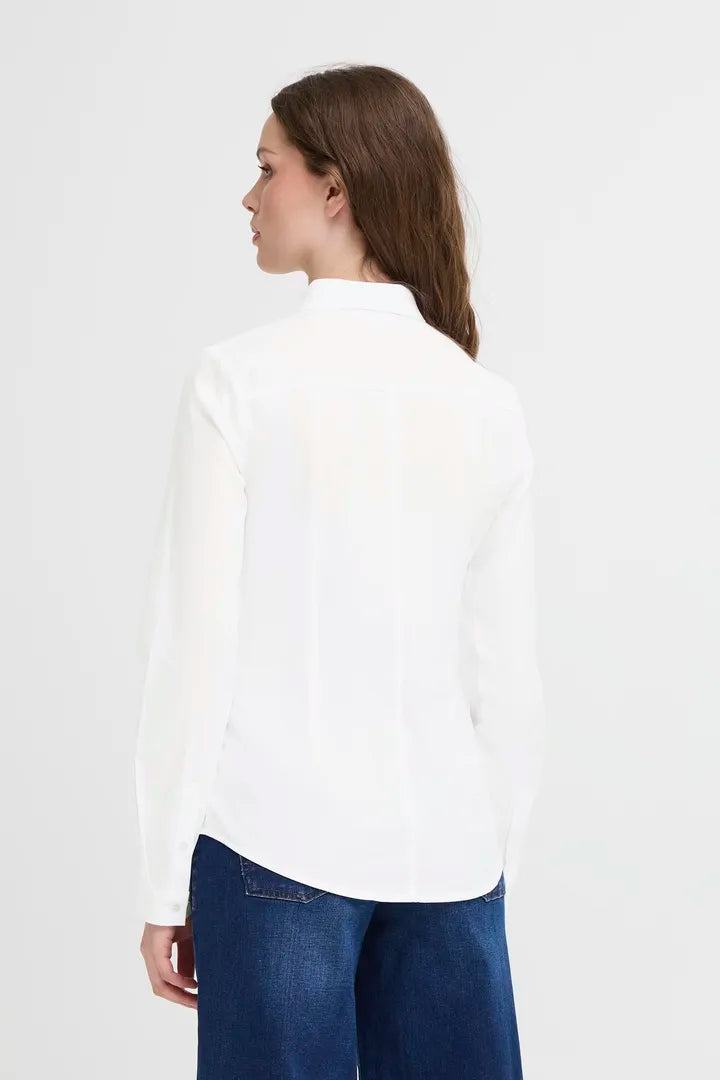 ICHI Dima Long Sleeved Shirt in White - 102533