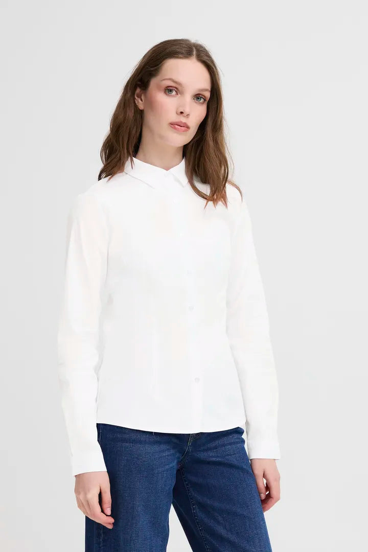 ICHI Dima Long Sleeved Shirt in White - 102533