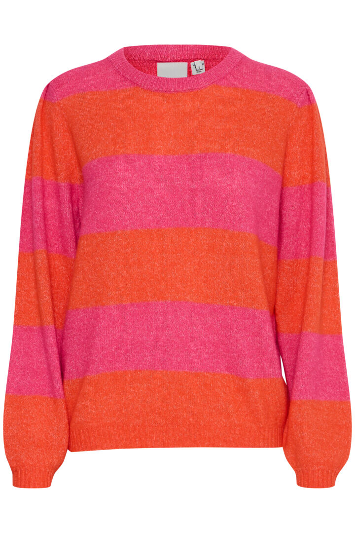 ichi dusty stripe jumper pink yarrow evalucia boutique perth scotland