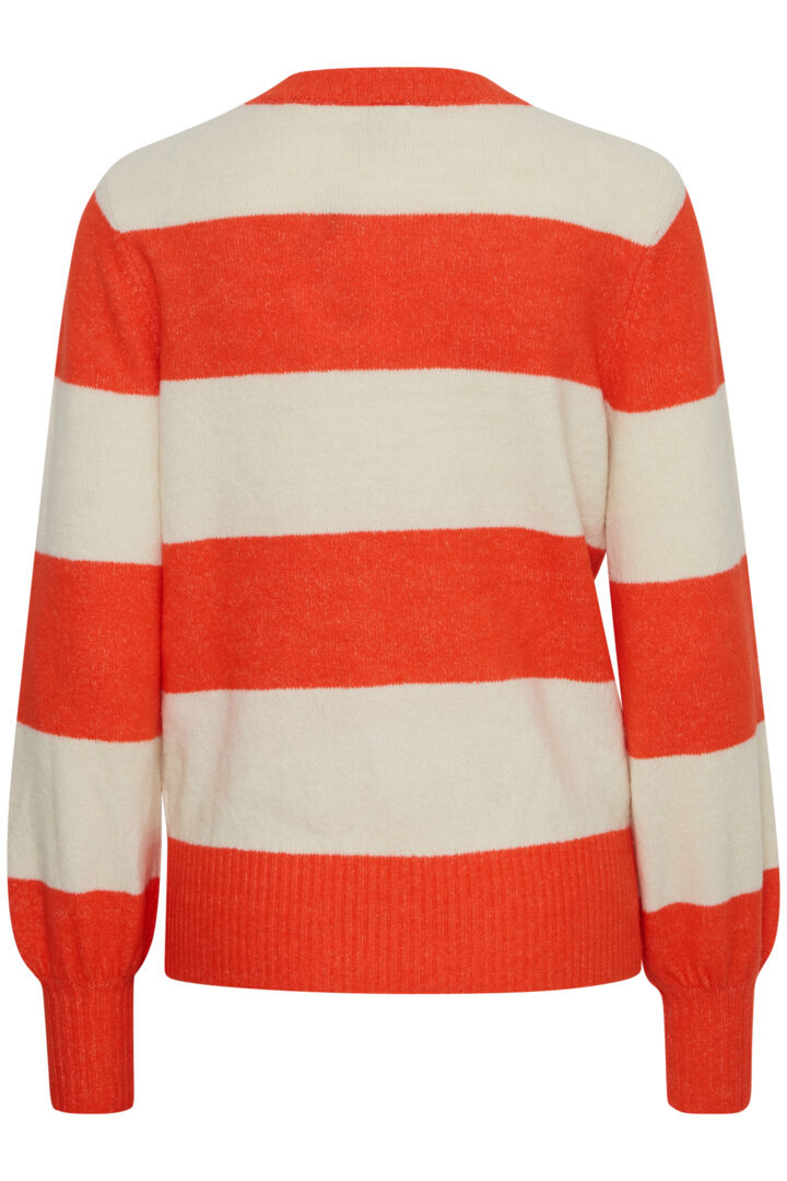 Ichi Eden Jumper-Orange/Almond Milk Stripe-20121529