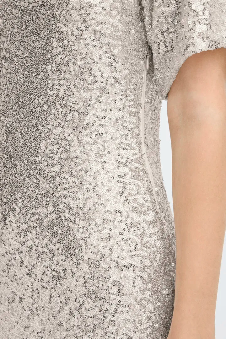 ICHI Fauca Dress in Frosted Almond - 20124842