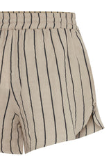 Ichi Foxa Striped Beach Shorts-Doeskin/Black Stripes-20120964