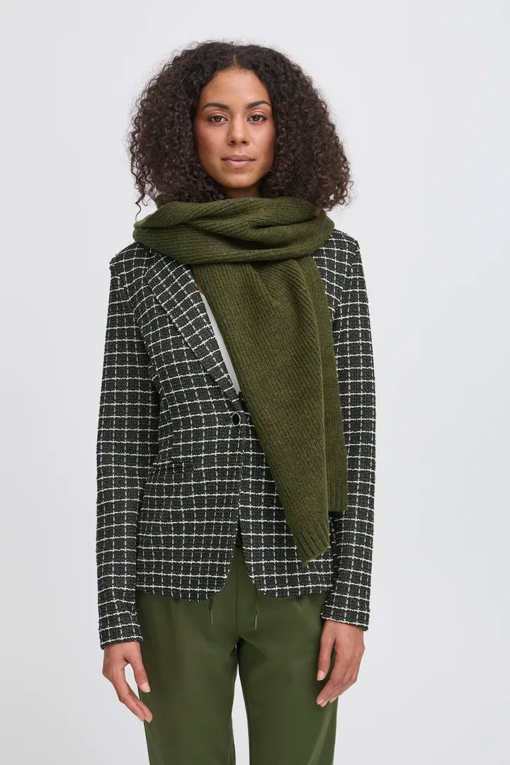 Ichi Ivo Scarf, Rifle Green, EvaLucia Boutique, Perth, Scotland