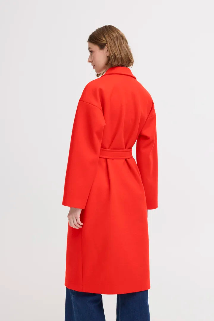 ICHI Jannet Long Jacket in Fiery Red - 20123144
