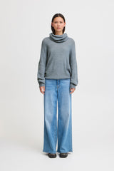 Ichi Kamara Roll Neck Jumper-Blue Mirage-20121996