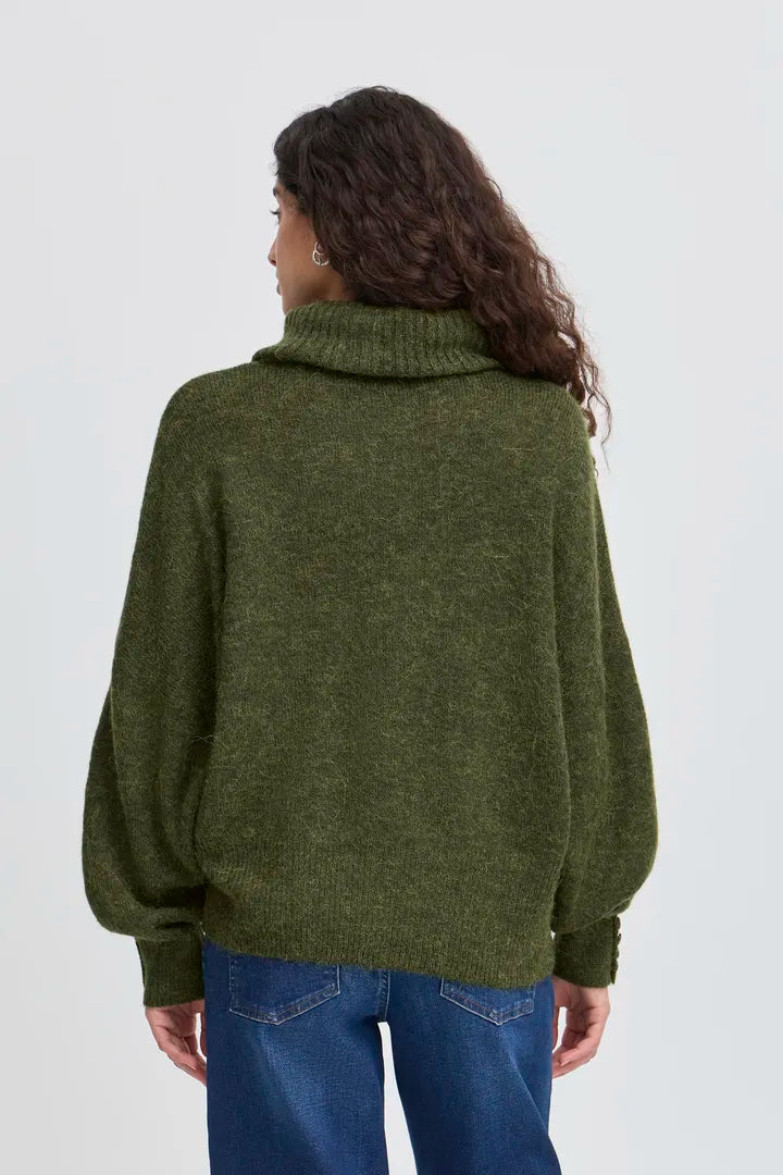 ICHI Kamara Pullover Jumper in Rifle Green - 20121996